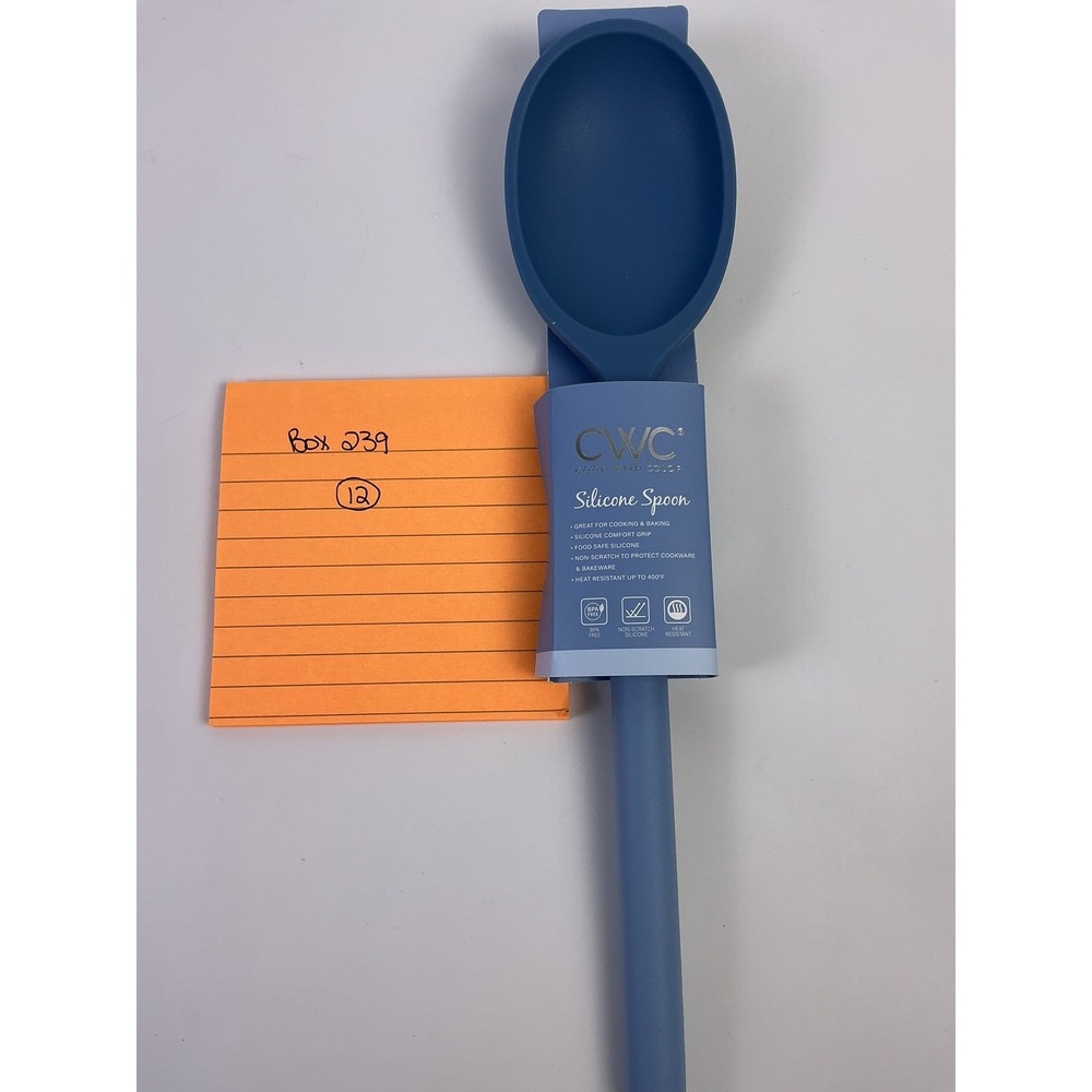 CWC Cook With Color Silicone Spoon Blue BPA Free Heat Resistant Kitchen Utensil - Picture 6 of 6